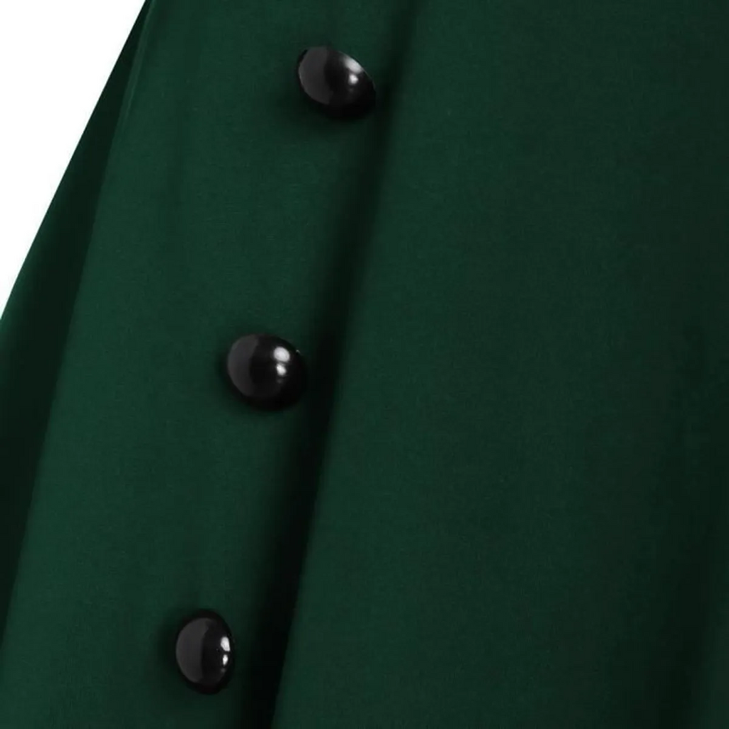 Abito a ruota in pizzo patchwork verde anni '50