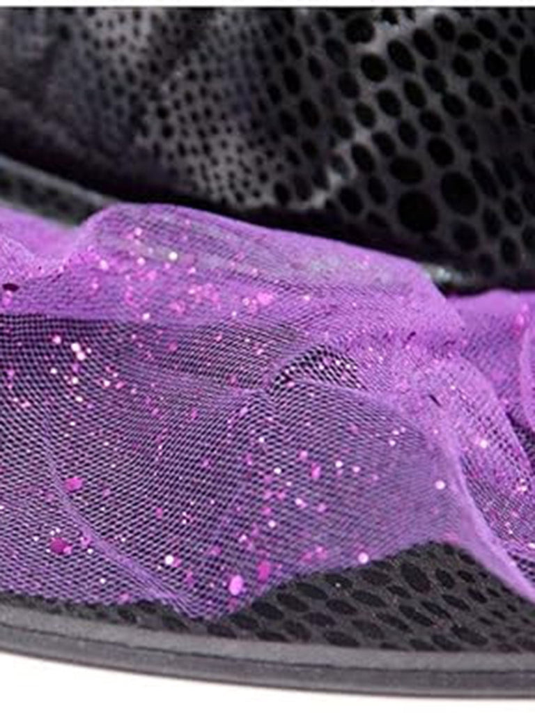 Cappello da strega in pelle viola a punta Halloween