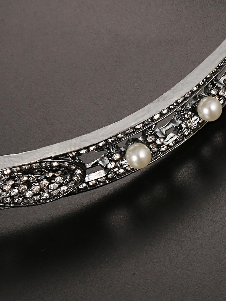 Fascia per capelli flapper nero anni '20