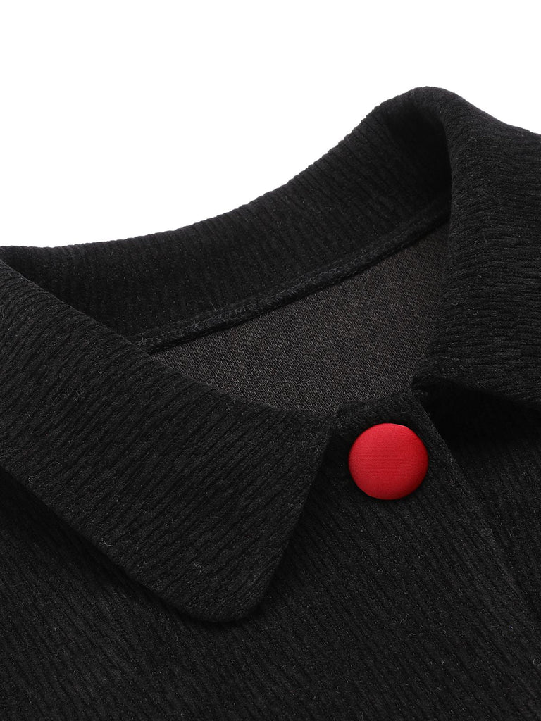 Giacca corta in maglia testurizzata nero anni '50