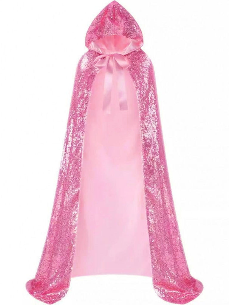 Mantello con cappuccio in stile principessa con cravatta solida