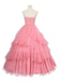 Abito a ruota in rete glitterata rosa anni '50