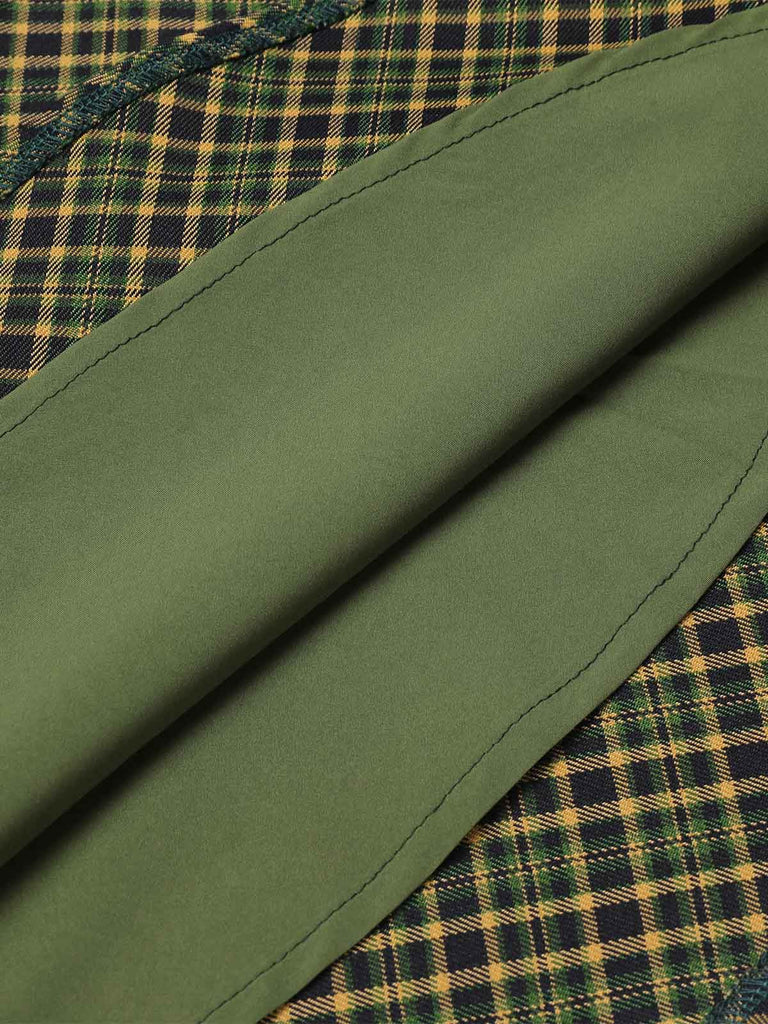 Abito in maglia plaid verde scuro anni '50