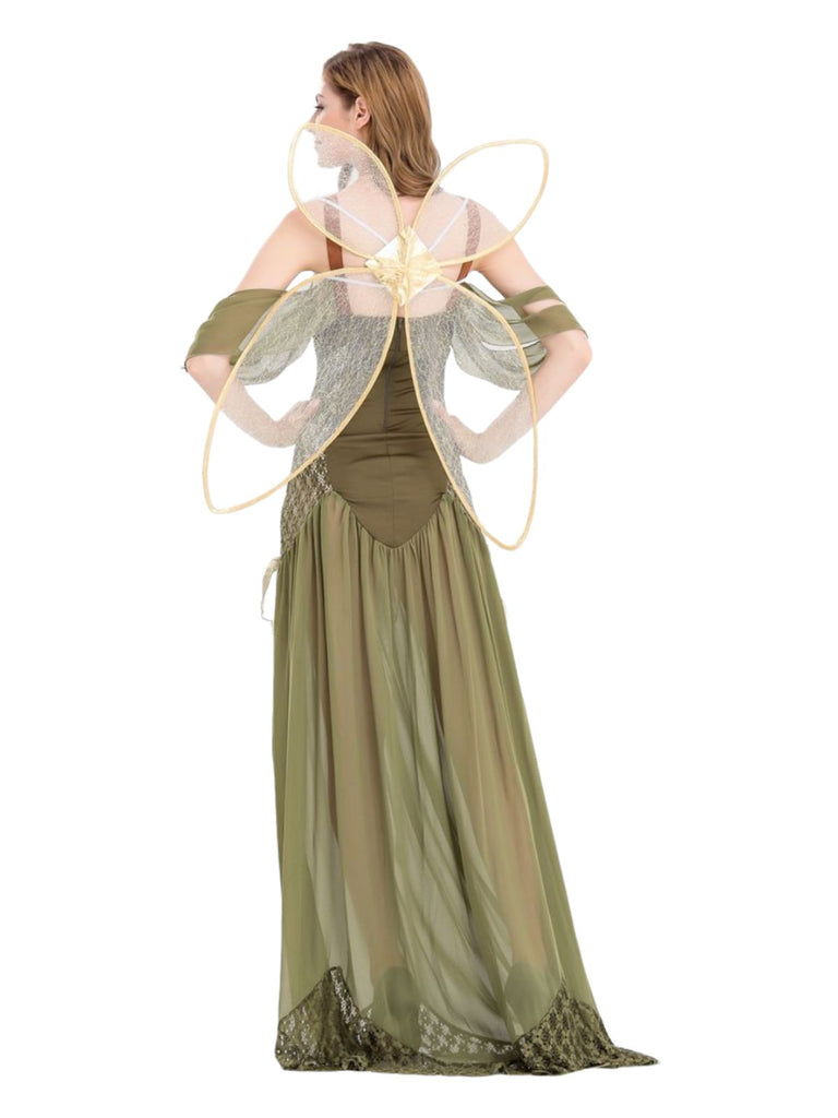 Costume da fata dei fiori con ali verde anni '70