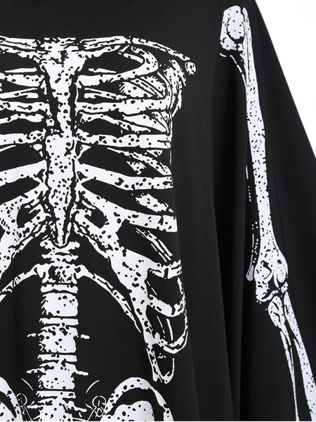 Mantella con cappuccio con stampa scheletri Halloween anni '70 – Retro ...
