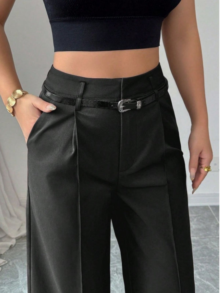 Pantaloni a gamba larga a vita alta bordeaux anni '60
