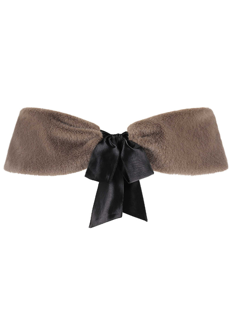 2PCS Abito nero e mantello di peluche anni '60