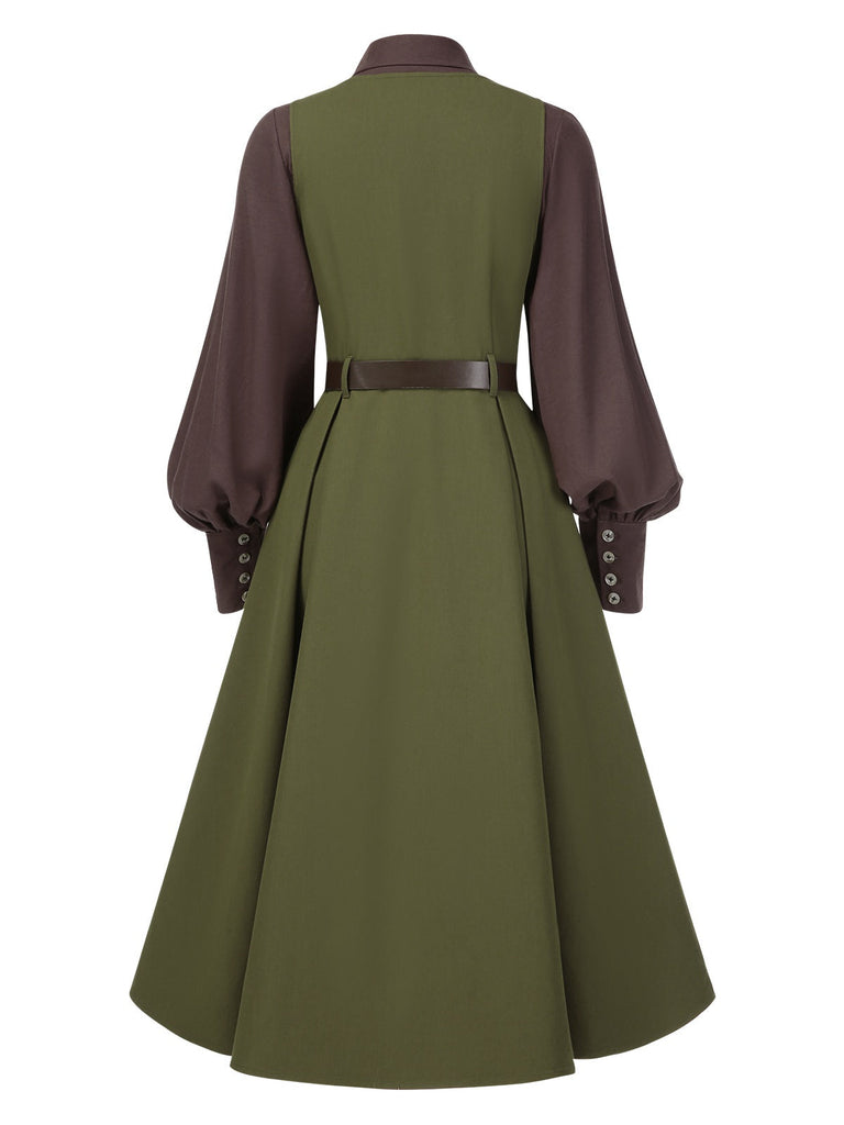 2PCS Abito con camicetta con maniche a lanterna anni '50