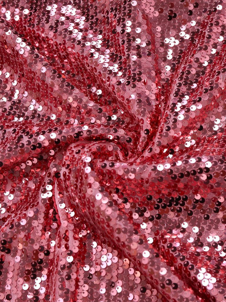 Abito lungo con spacco alto in paillettes rosa anni '20