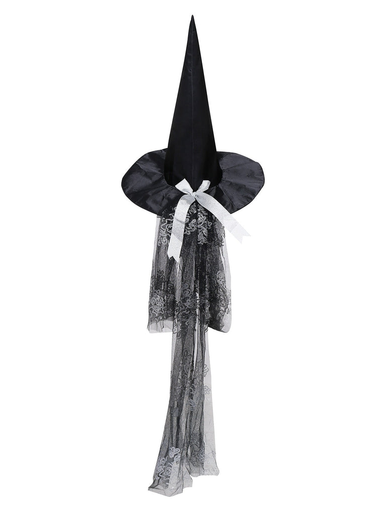 Abito sposa vampiro in rete con spalle scoperte nero anni '70