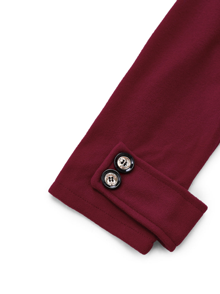 Cappotto lungo con colletto a dente in finta lana anni '40