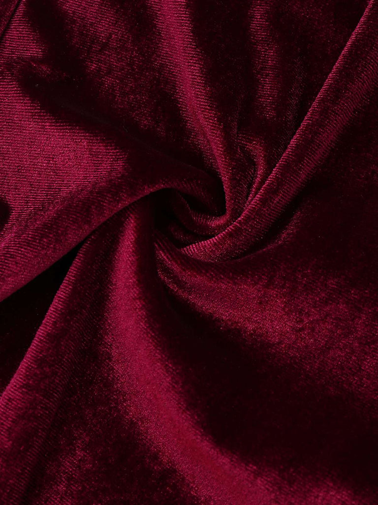 Tuta lunga in velluto con scollo a V profondo e maniche lunghe anni '70