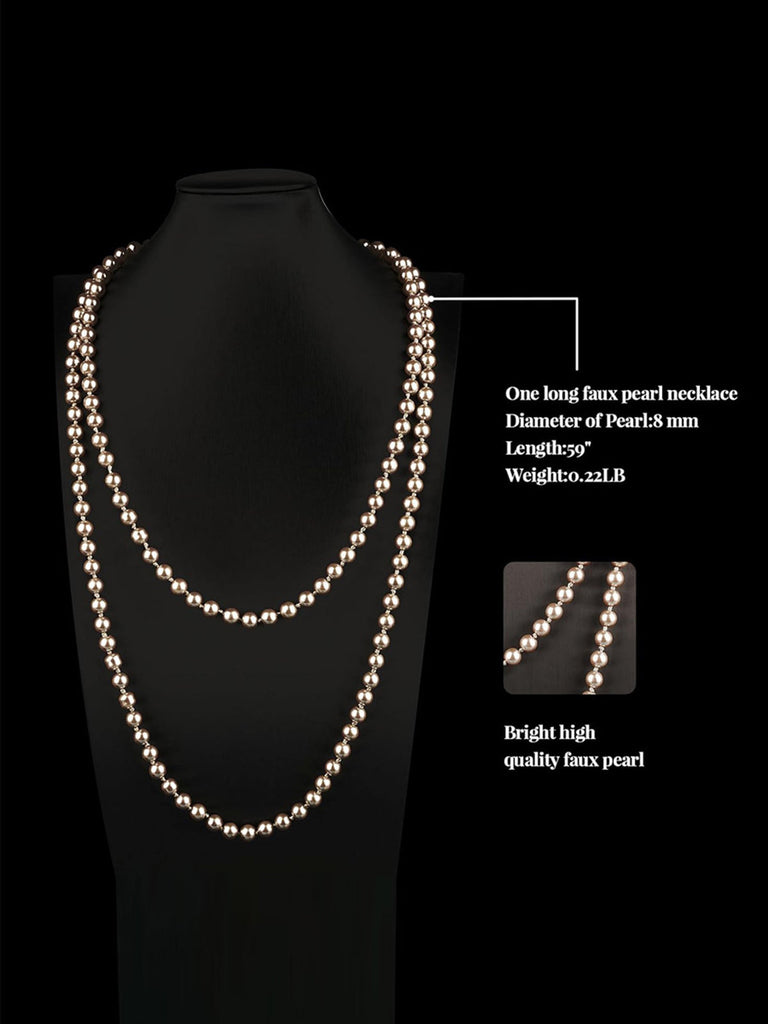 Set di 4 accessori guanti fascia capelli anni '20