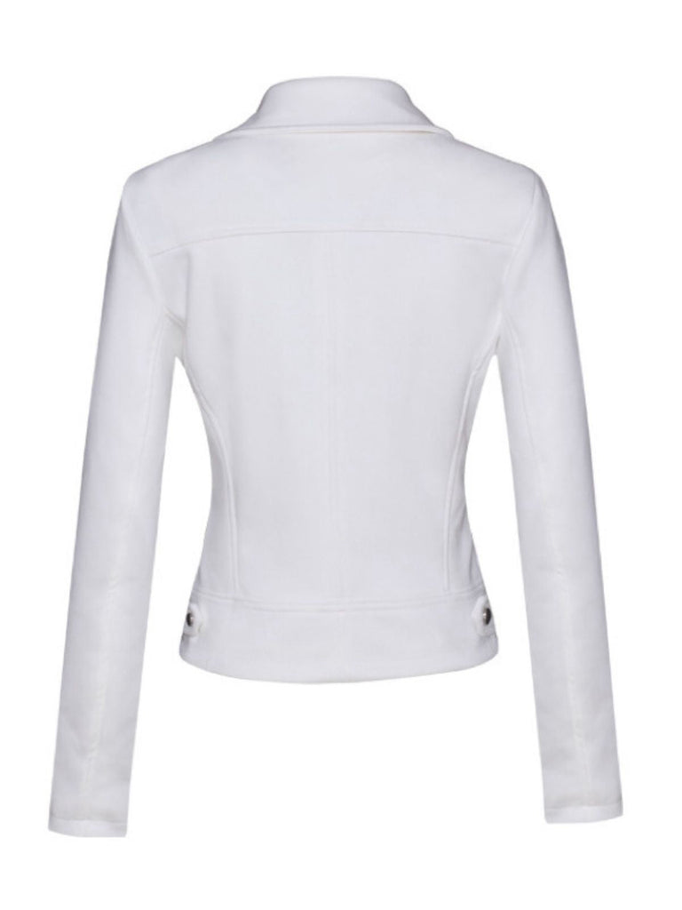 Giacca in pelle scamosciata con risvolto anni '80