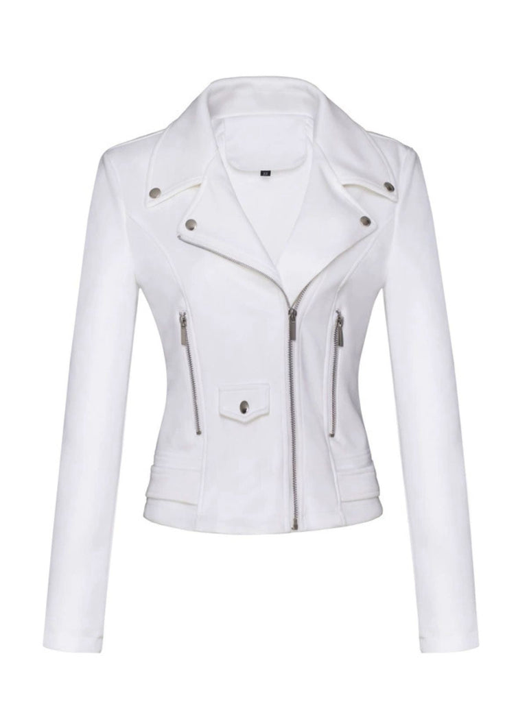 Giacca in pelle scamosciata con risvolto anni '80