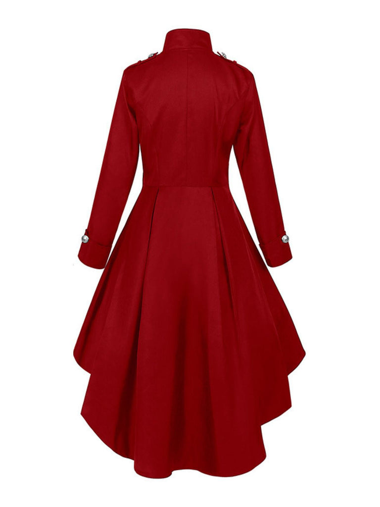 Cappotto con colletto alto e orlo alto e basso anni '50