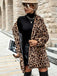 Cappotto in finta lana leopardato con revers marrone anni '50