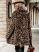 Cappotto in finta lana leopardato con revers marrone anni '50