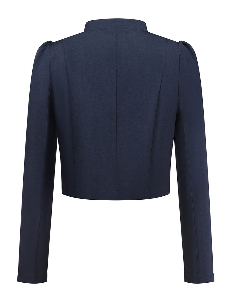 Giacca a maniche lunghe con collo alto nero anni '50