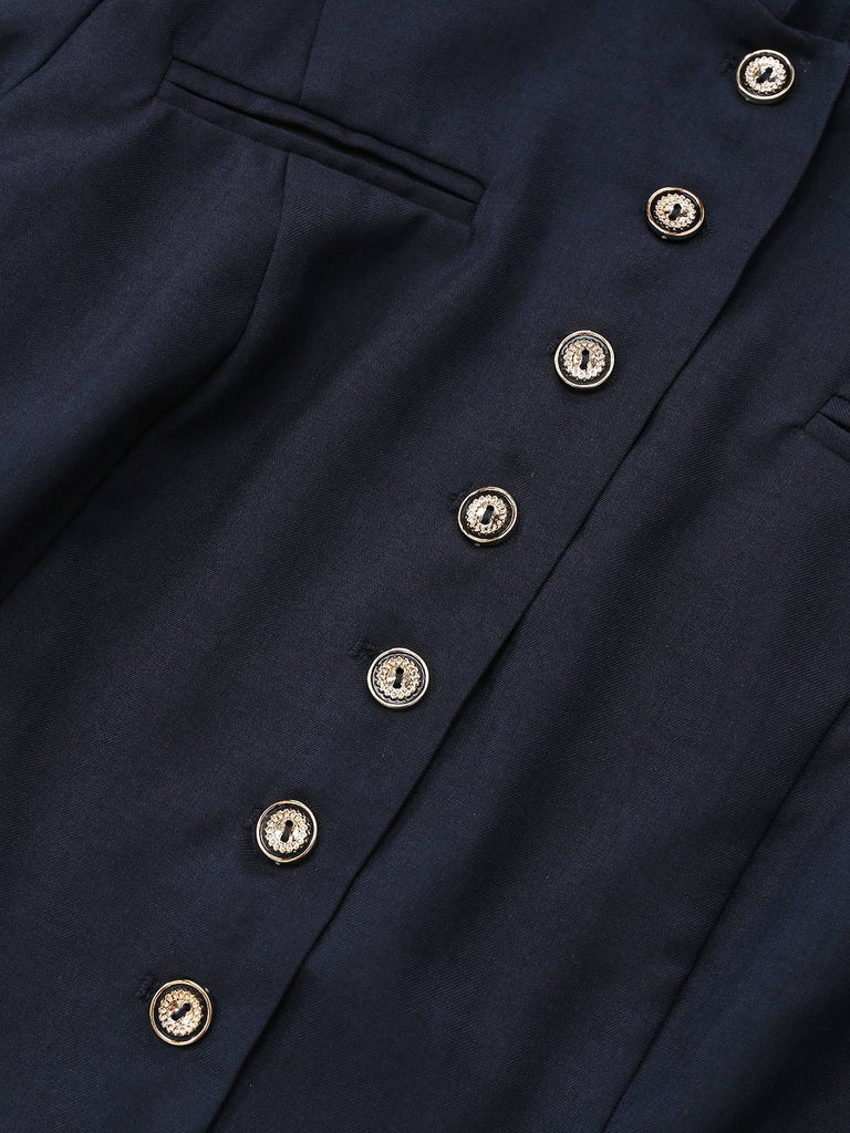 Giacca a maniche lunghe con collo alto nero anni '50