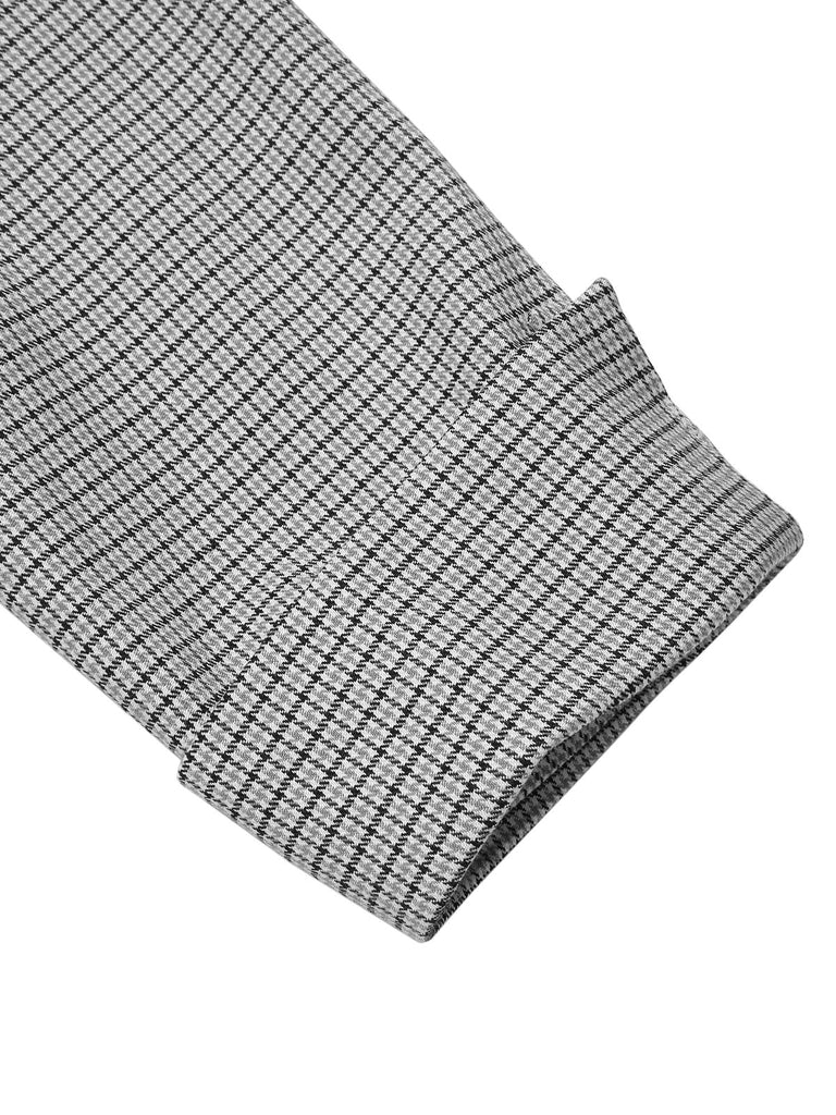 Abito in pied de poule con colletto a fiocco anni '50