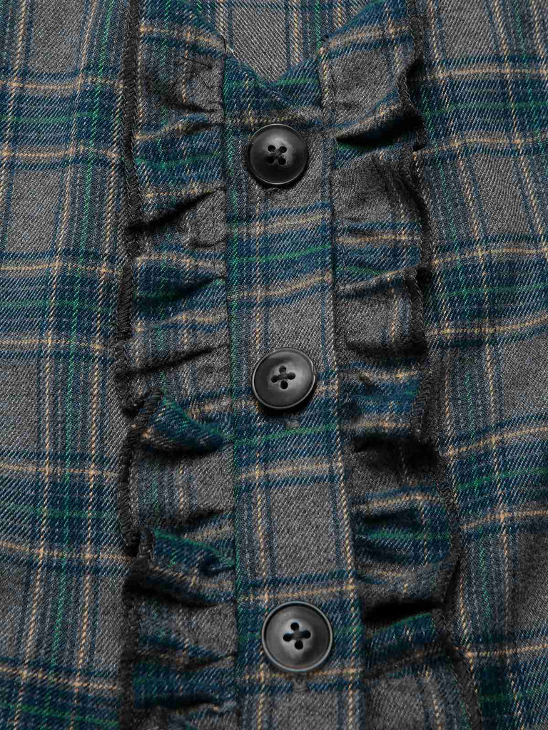 2PCS Abito grigio a quadri e camicetta cotone anni '50