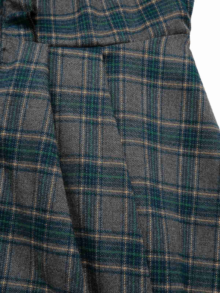 2PCS Abito grigio a quadri e camicetta cotone anni '50