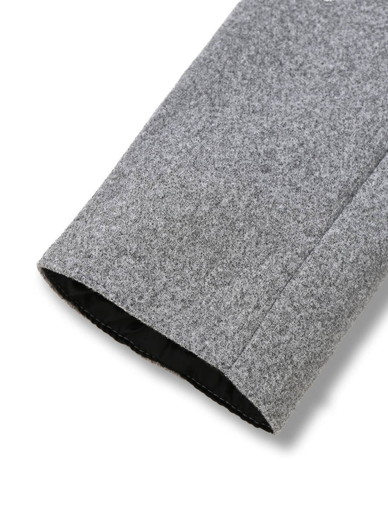 Giacca con bottoni in finta lana collo alto grigia anni '40