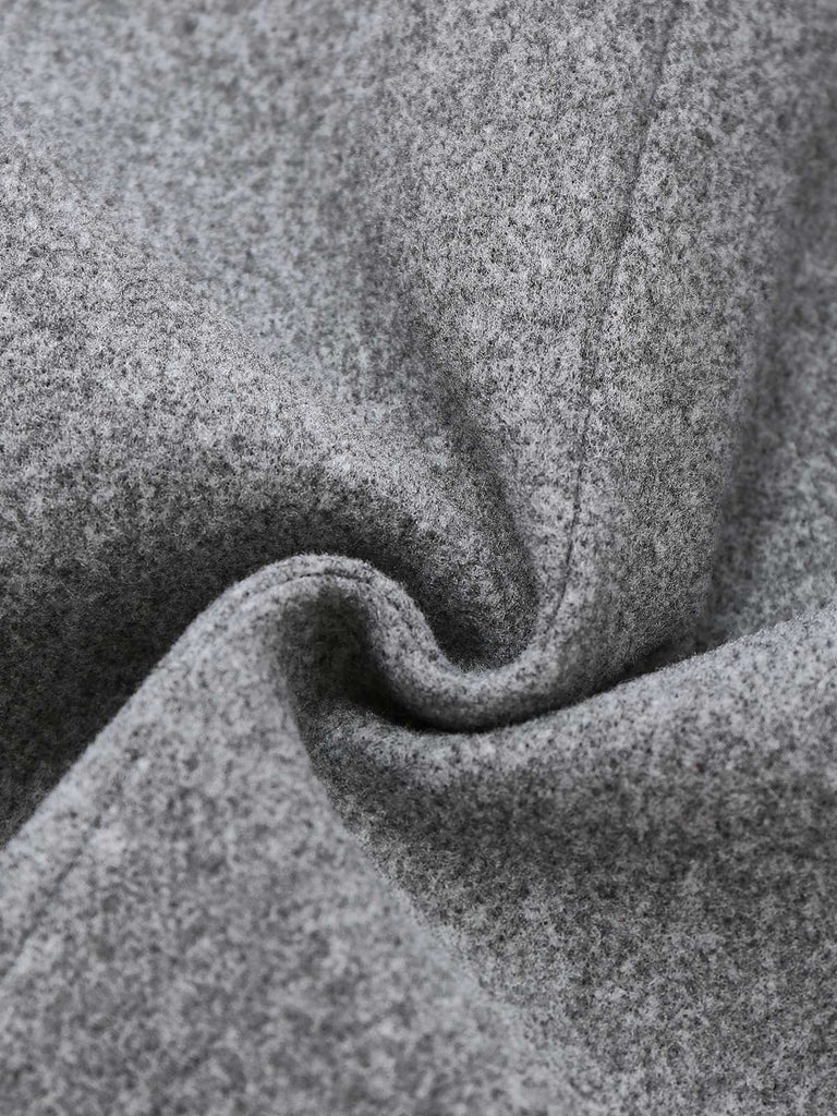 Giacca con bottoni in finta lana collo alto grigia anni '40