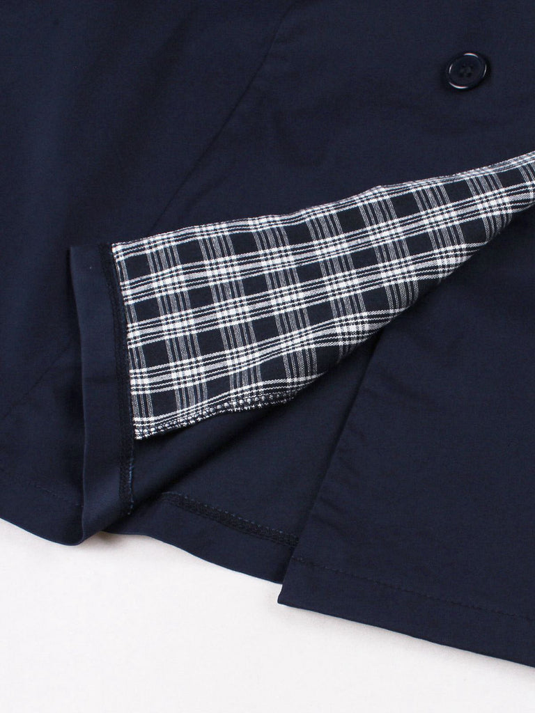 Abito doppiopetto a quadri con cintura blu anni '50