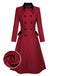 Cappotto doppiopetto con revers rosso anni '50