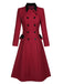 Cappotto doppiopetto con revers rosso anni '50