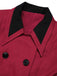 Cappotto doppiopetto con revers rosso anni '50