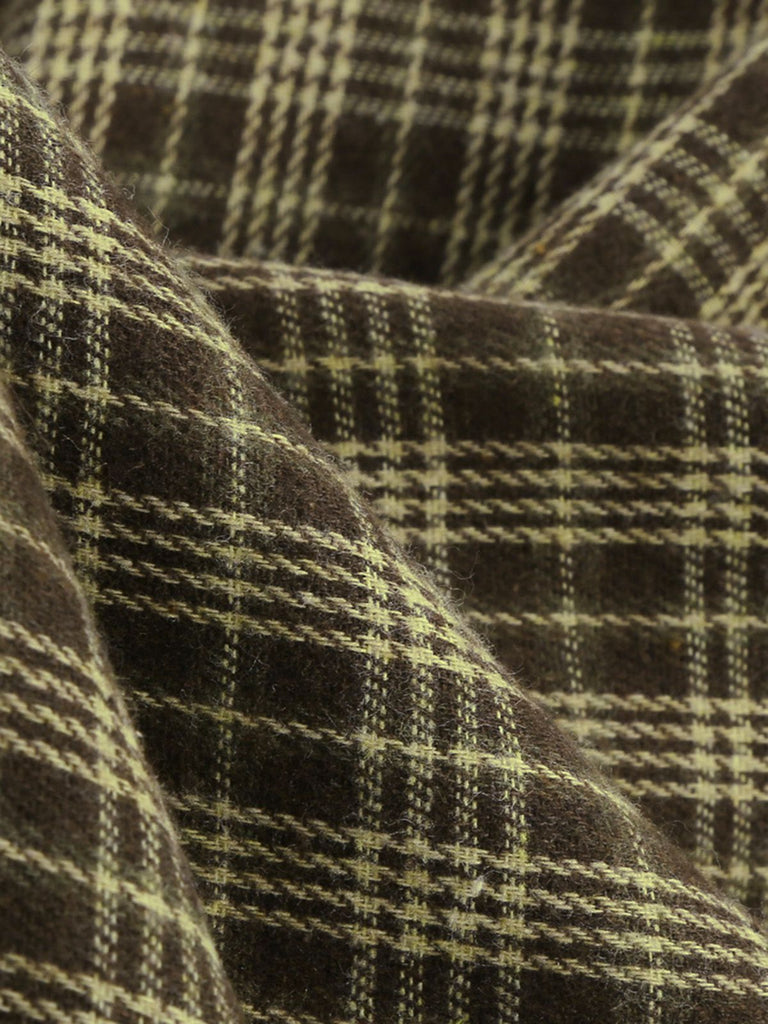 Abito plaid con fiocco sul risvolto marrone anni '50