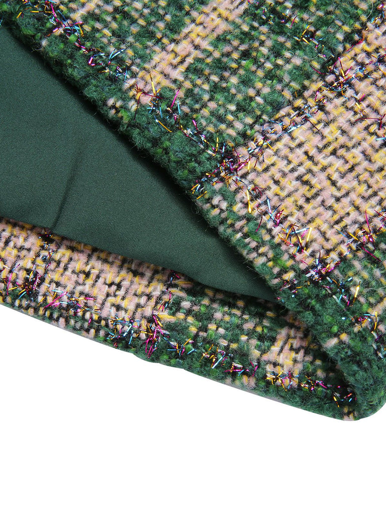 Giacca scozzese verde con risvolto anni '50