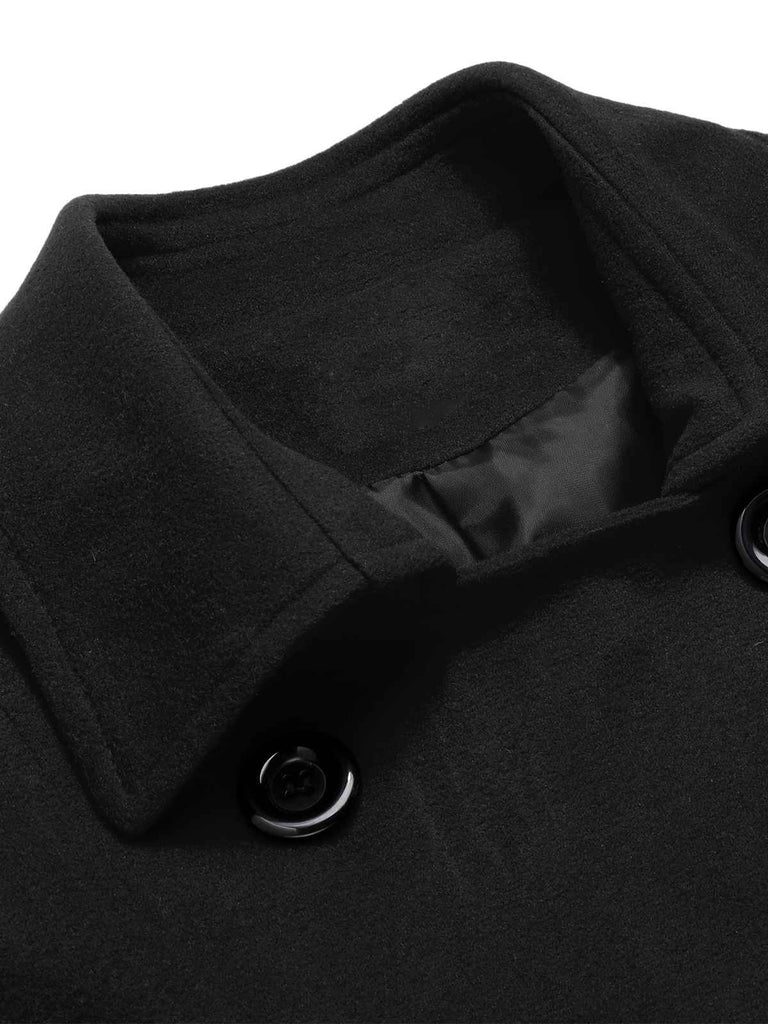 Cappotto aderente con revers in tinta unita anni '50