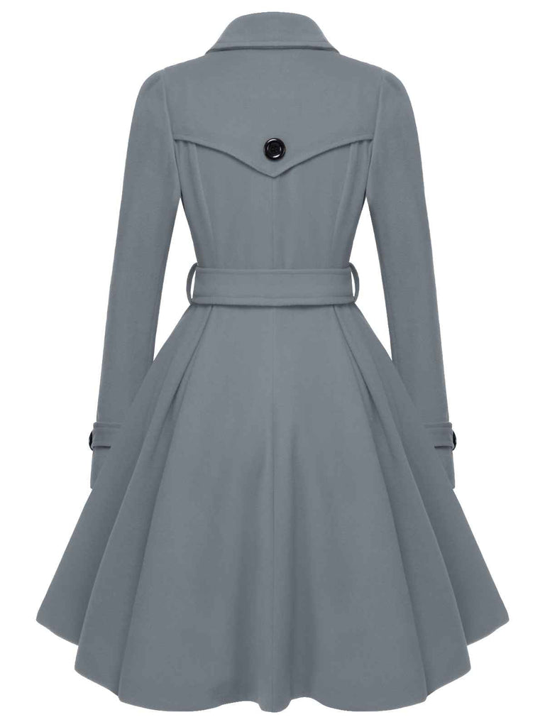 Cappotto aderente con revers in tinta unita anni '50