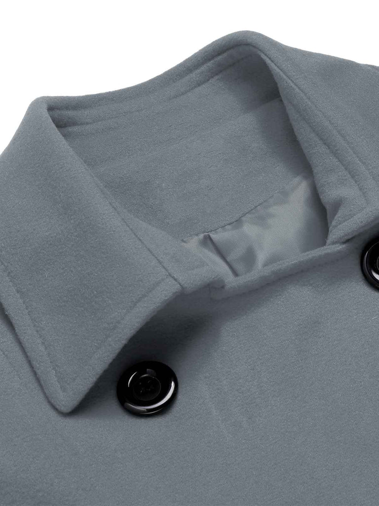 Cappotto aderente con revers in tinta unita anni '50