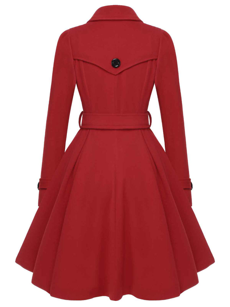 Cappotto aderente con revers in tinta unita anni '50