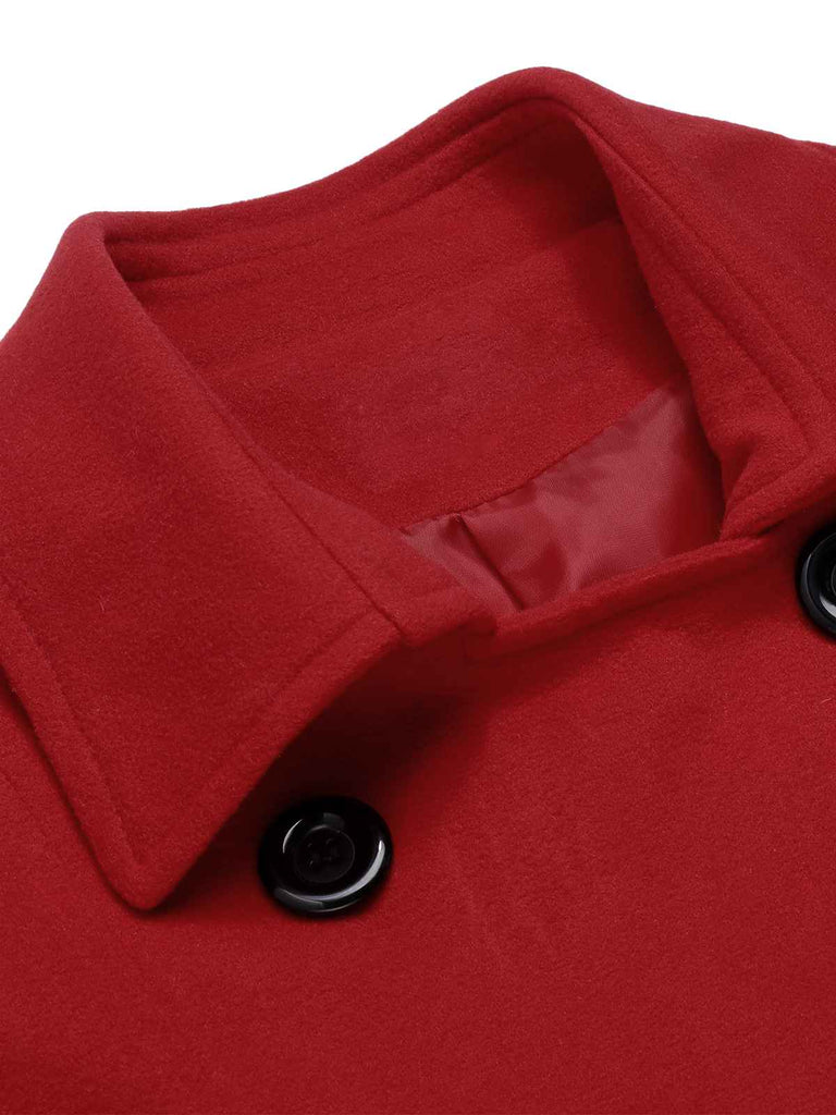 Cappotto aderente con revers in tinta unita anni '50