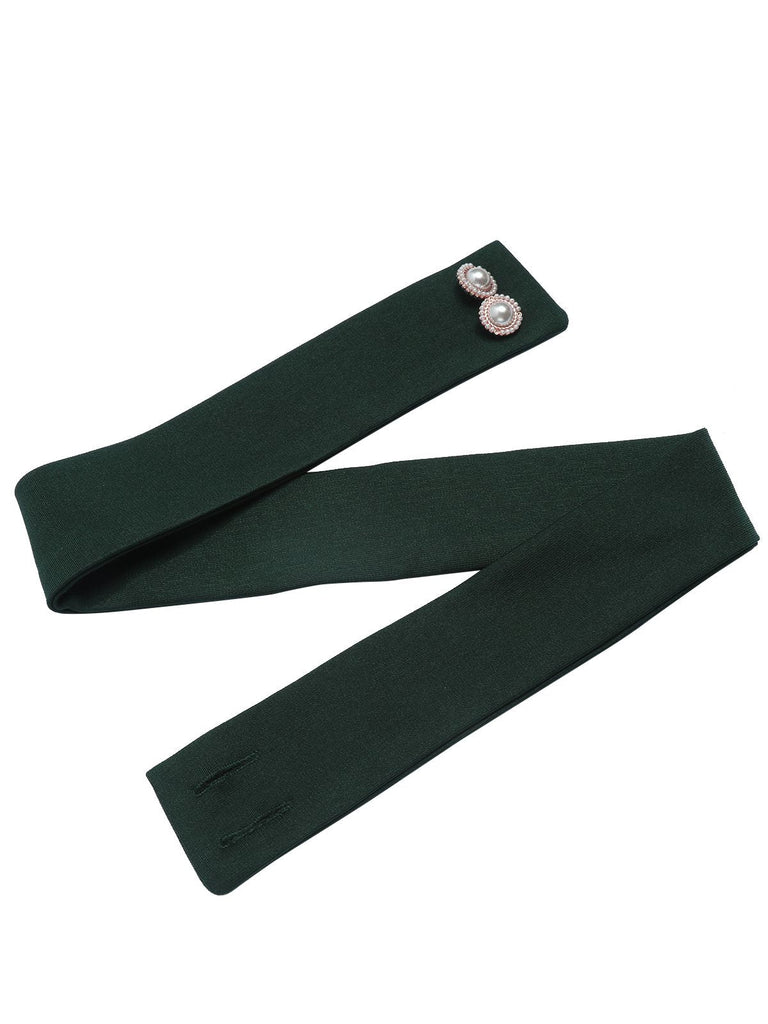 Abito glitterato con cintura e patchwork verde anni '60