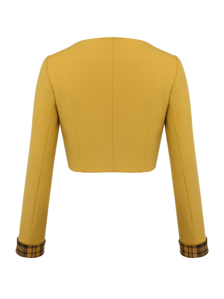 Cappotto corto con bottoni giallo anni '50