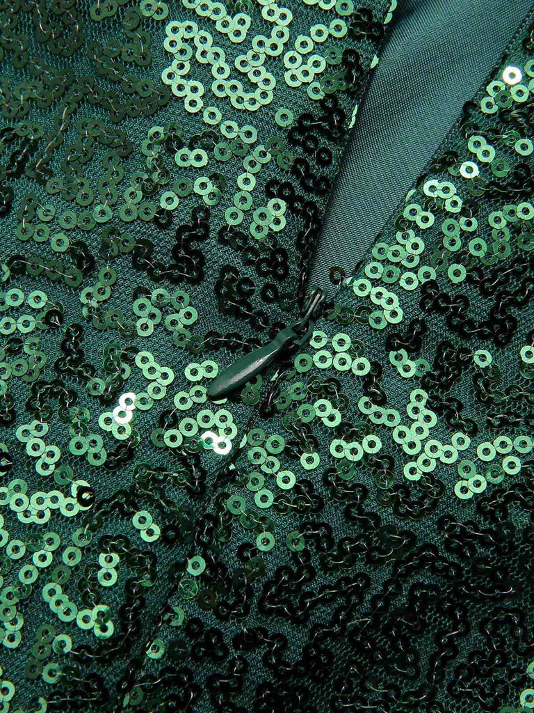 Abito paillettes scollo a V spacchi laterali anni '20