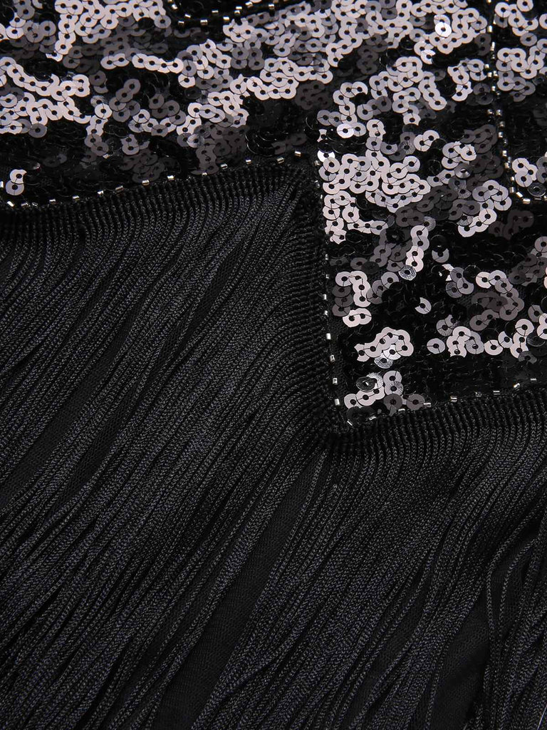 Abito scollo a V nappe in paillettes anni '20