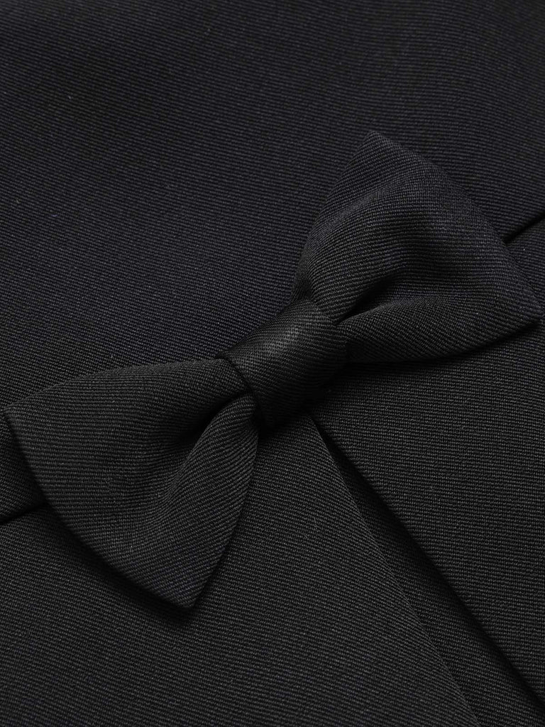 Giacca corta con fiocco tinta unita nero anni '50