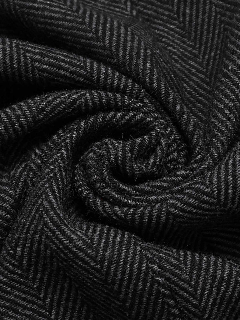 Giacca doppiopetto con revers a volant nero anni '50