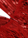 Abito rossa frange di paillettes spalline sottili anni '20