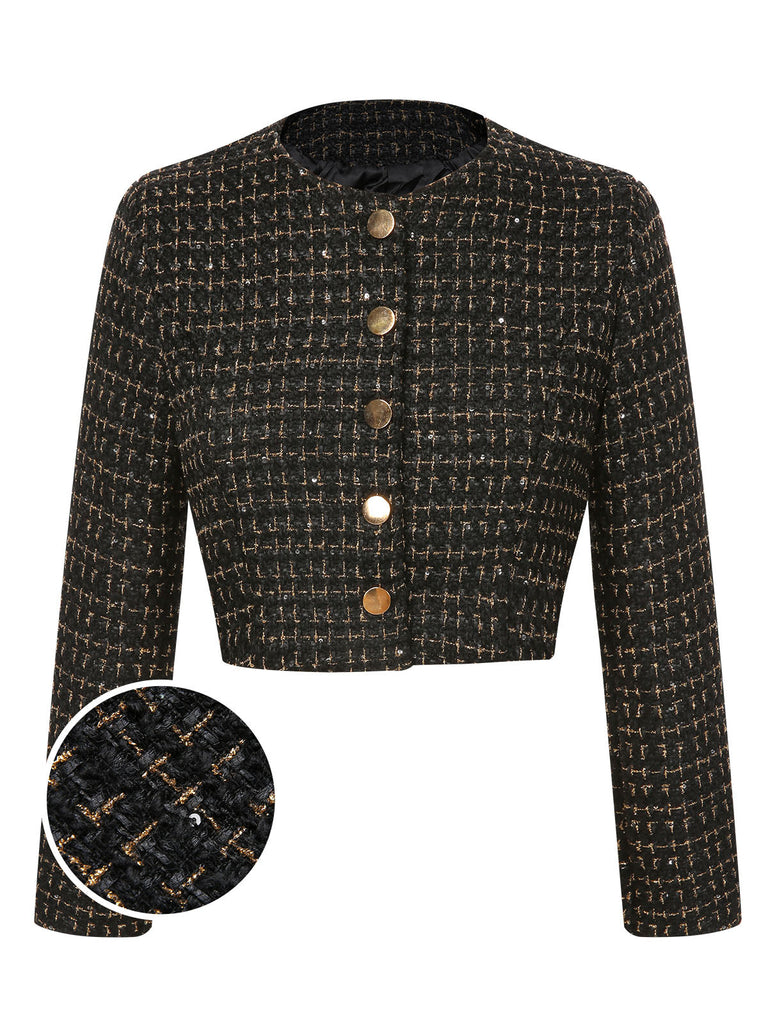 Cappotto corto a maniche lunghe in tweed anni '60