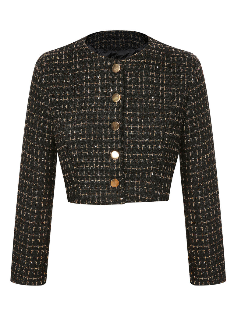 Cappotto corto a maniche lunghe in tweed anni '60