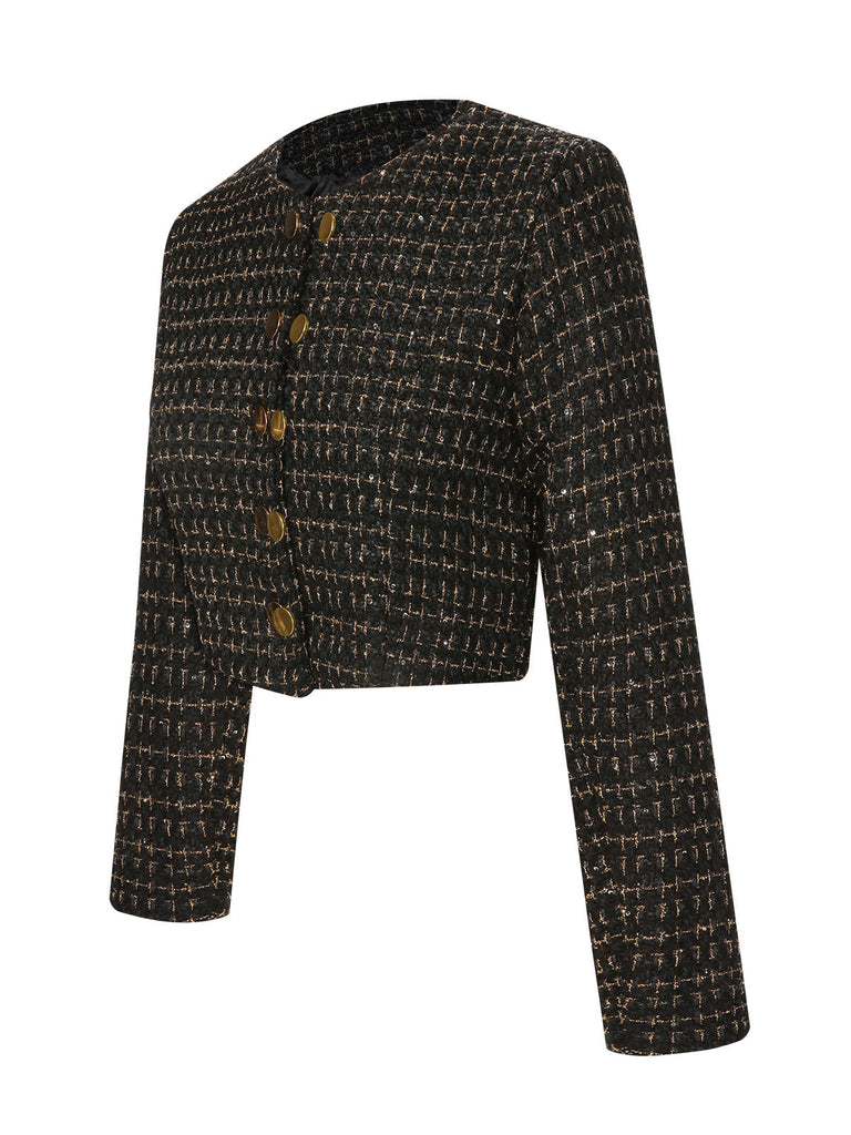 Cappotto corto a maniche lunghe in tweed anni '60